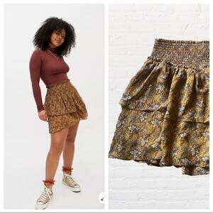 UO MINKPINK Tarsus Tiered Mini Skirt